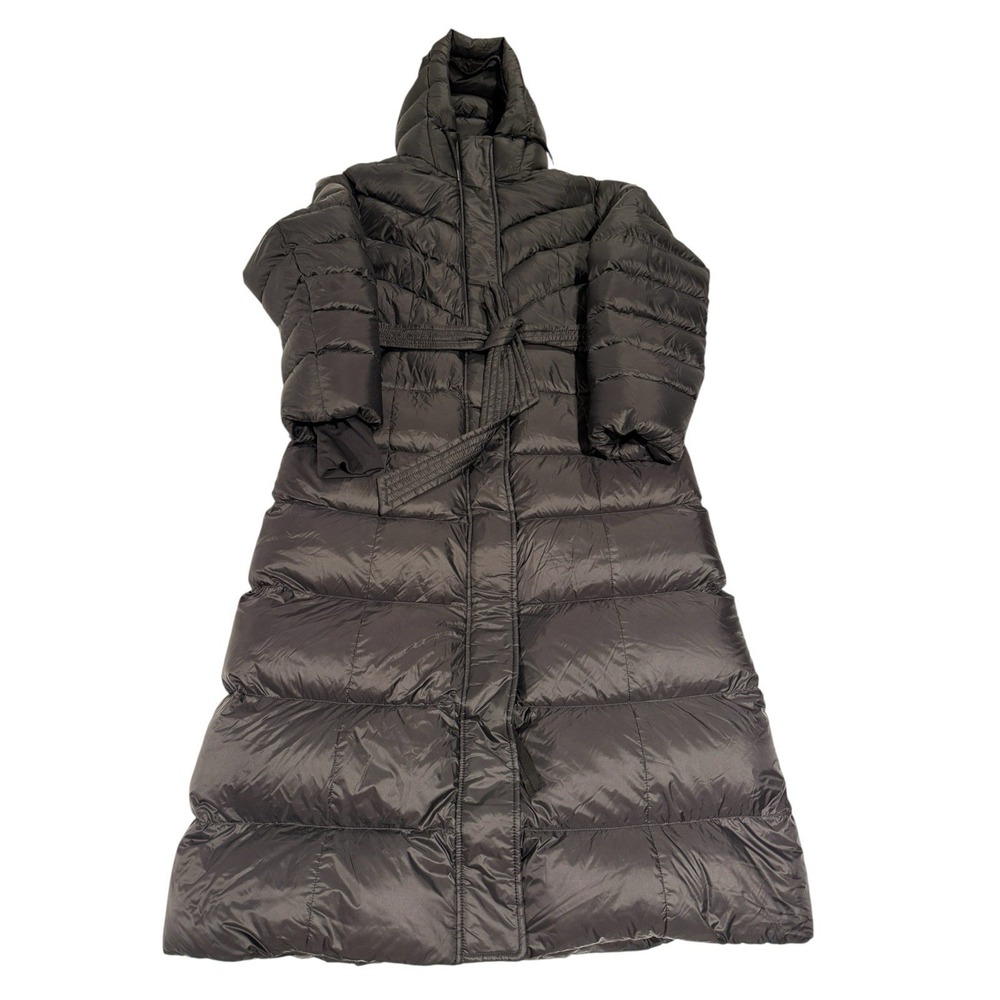 QUINCE WOMEN'S RESPONSIBLE DOWN BELTED MAXI COAT JACKET Medium Black $200 NWT